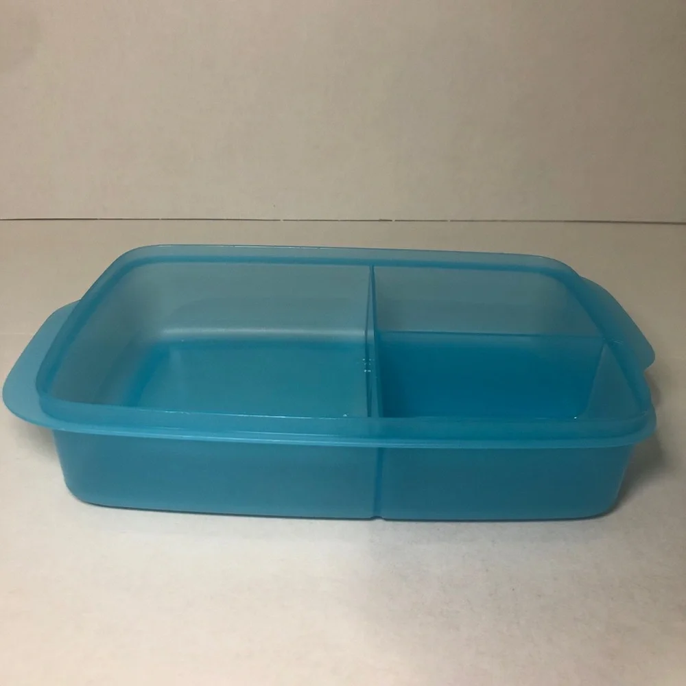 Tupperware Eco Lunch-It Divided Container 3 Slot Blue #7817B-2